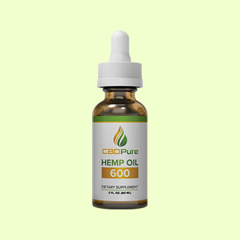 CBDPure hemp oil 600 mg full-spectrum CBD bottle